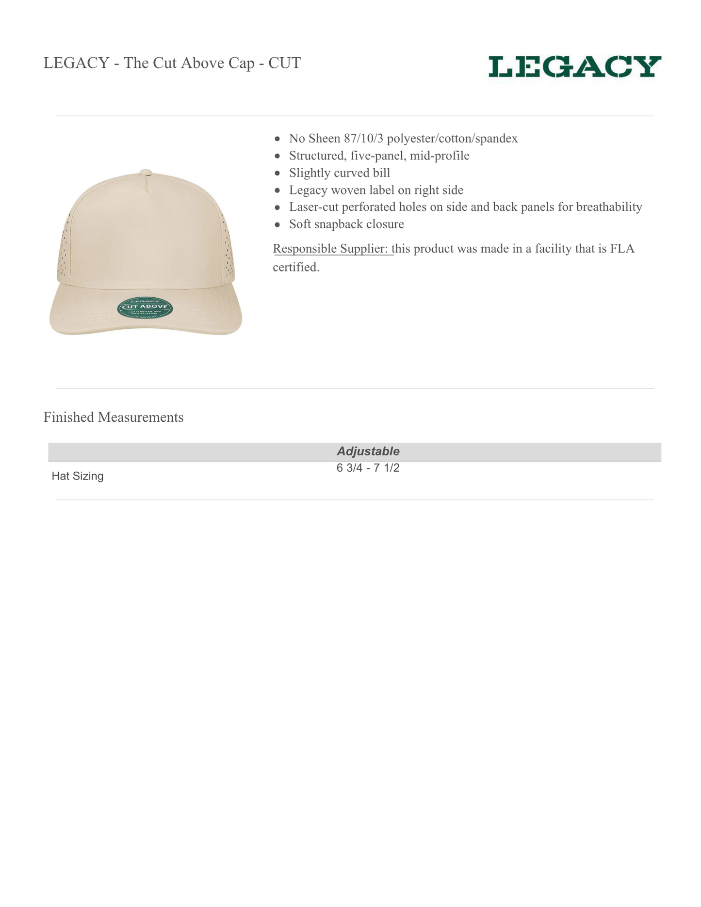 Legacy Snapback Hat