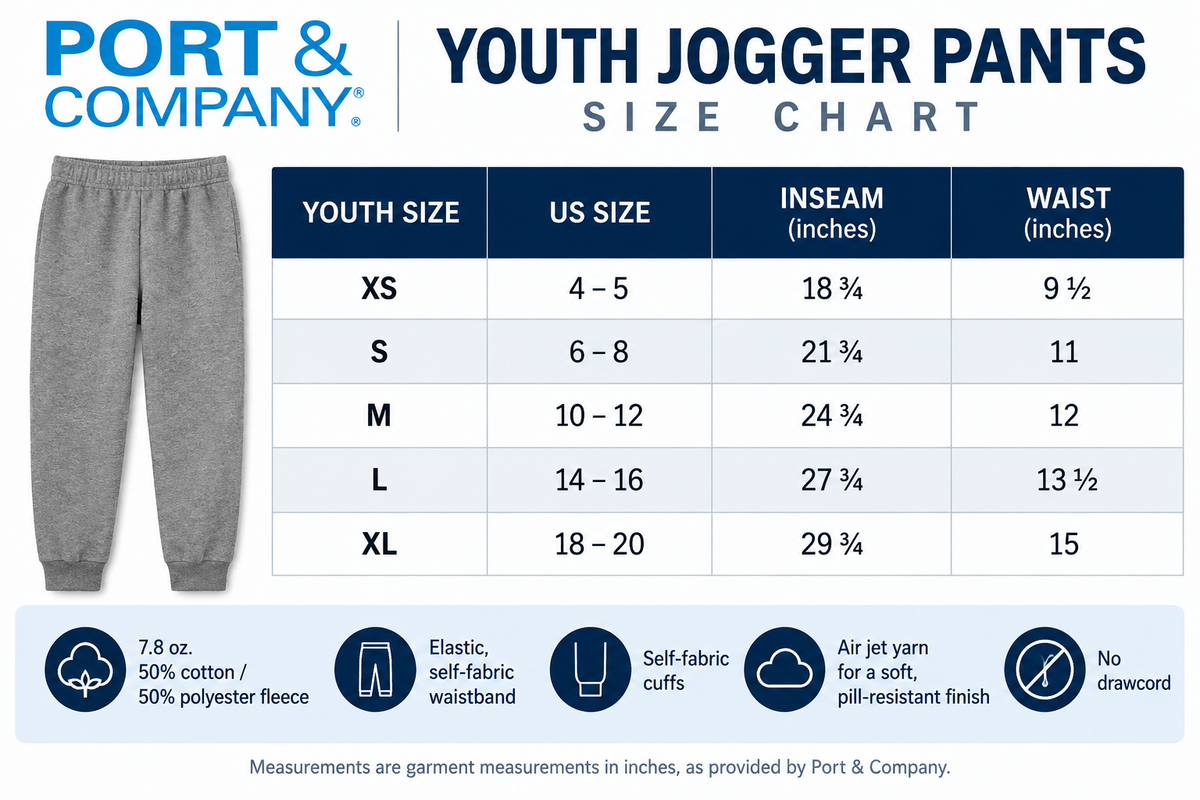 YOUTH Port and Company Jogger Pant