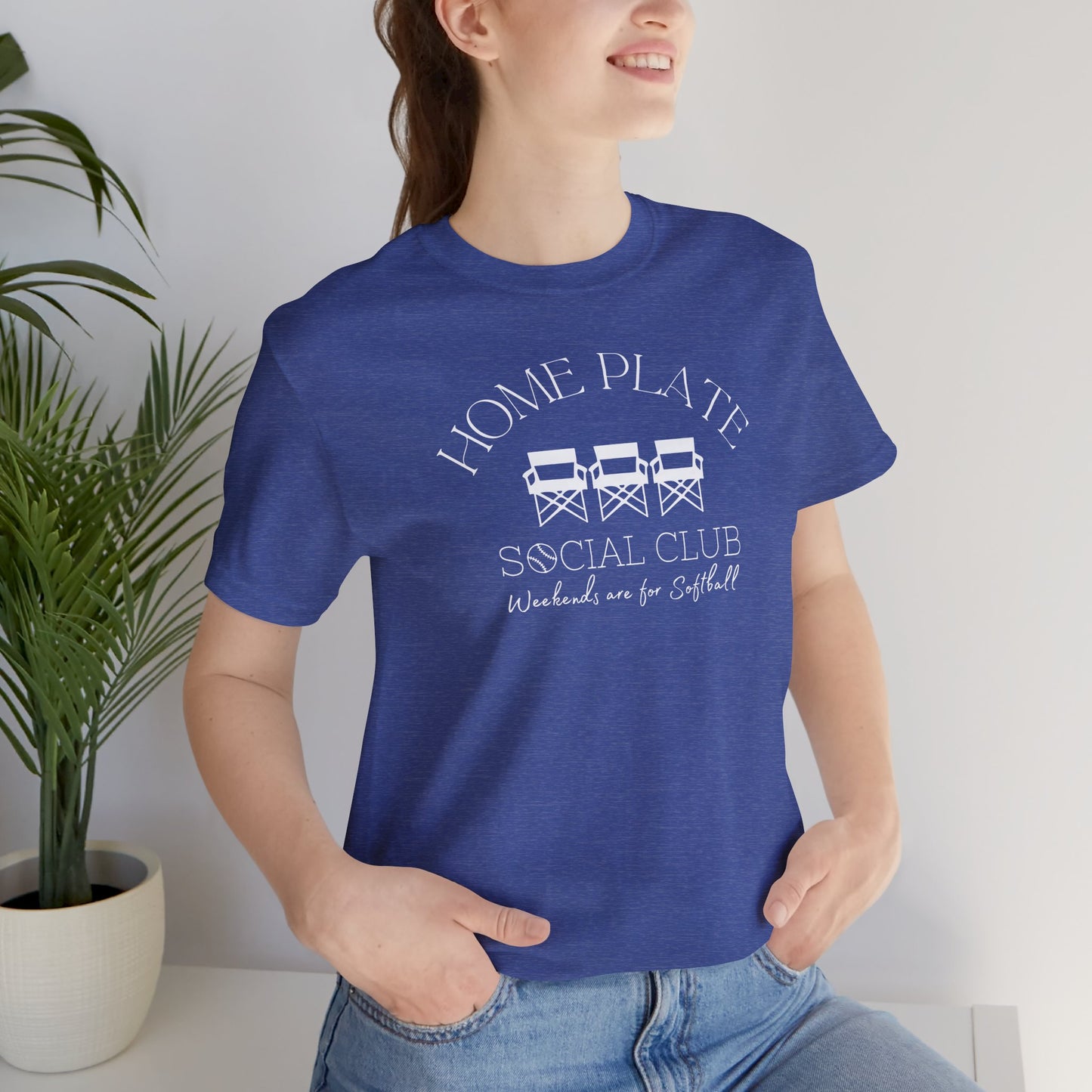 Home Plate Social Club, Softball, Weekends are for Softball, Unisex Bella Tshirt