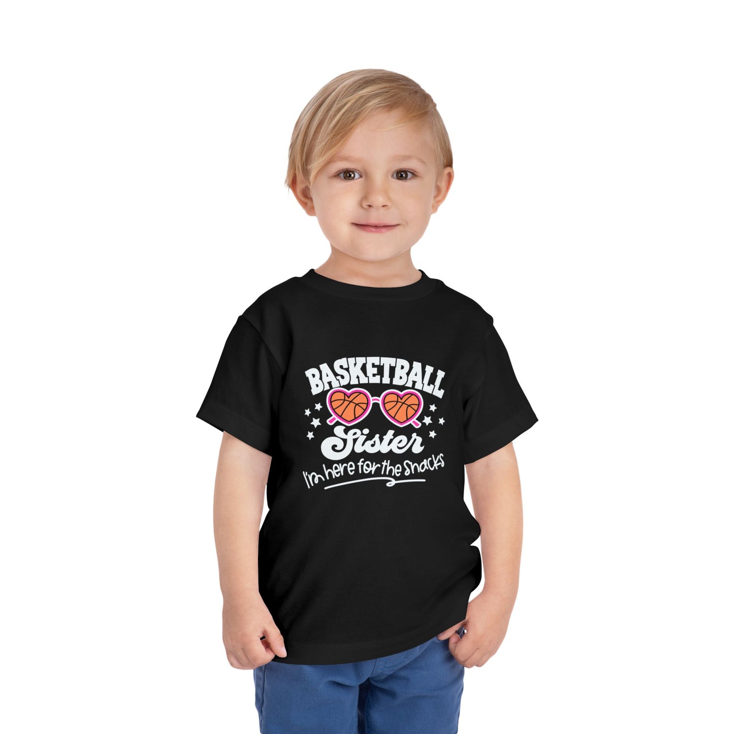 Basketball Sister, Here for the Snacks, Toddler T-Shirt