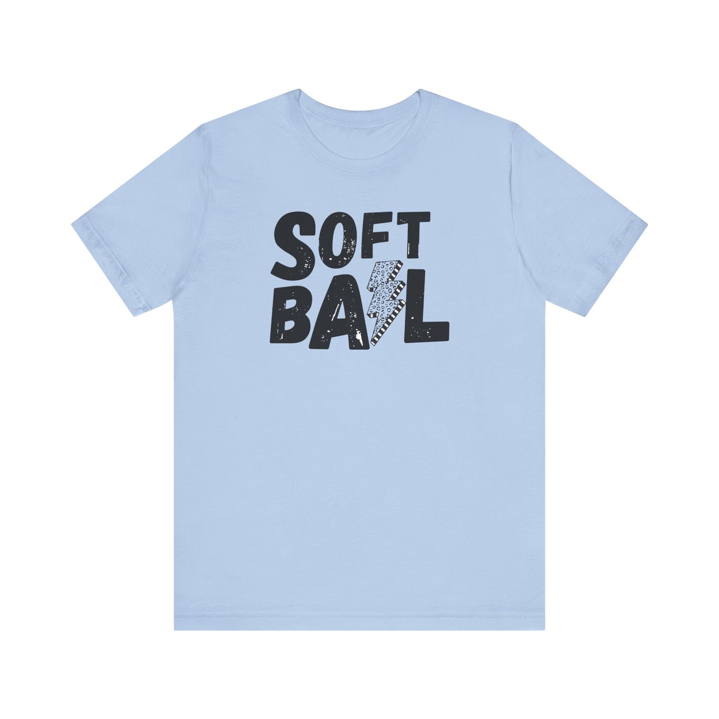 Softball Lightening Bolt, Unisex Bella Tshirt