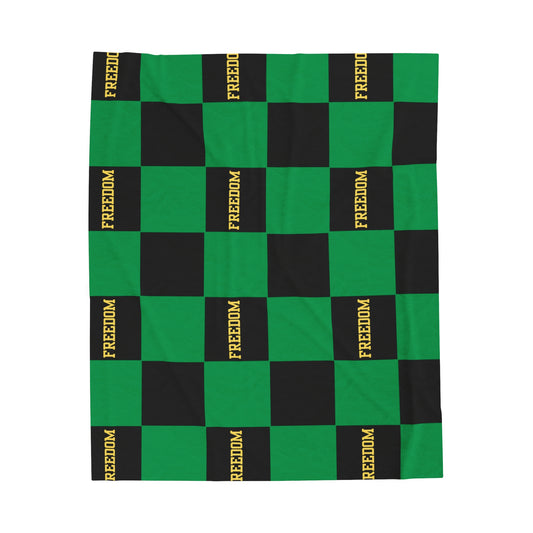 Checkered Freedom, Velveteen Plush Blanket