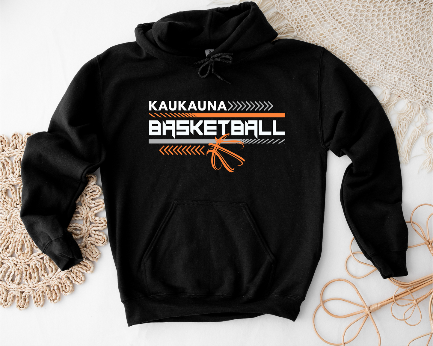 Kaukauna Basketball- Chevron, Unisex Gildan Hoodie