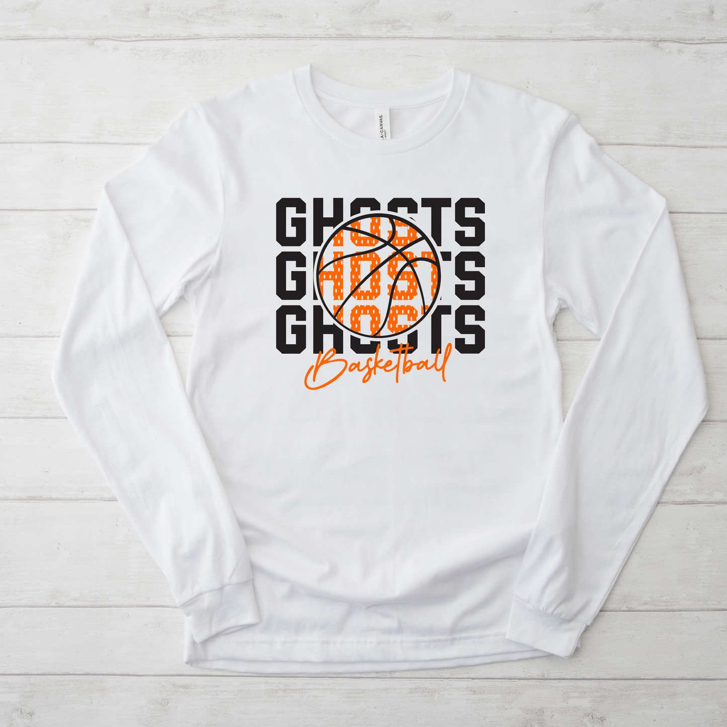 Ghosts Basketball, Unisex Bella Long Sleeve Tee