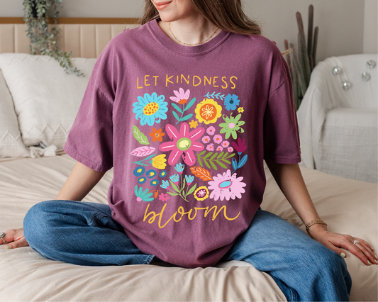 Let Kindness Bloom, Unisex Comfort Colors Tshirt