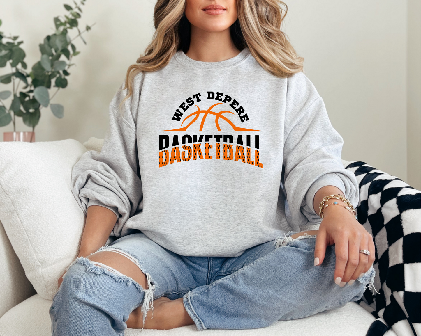 West Depere Basketball, Unisex Crewneck Sweatshirt