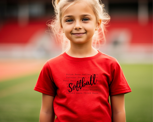 Softball, Unisex Youth Short Sleeve Tee