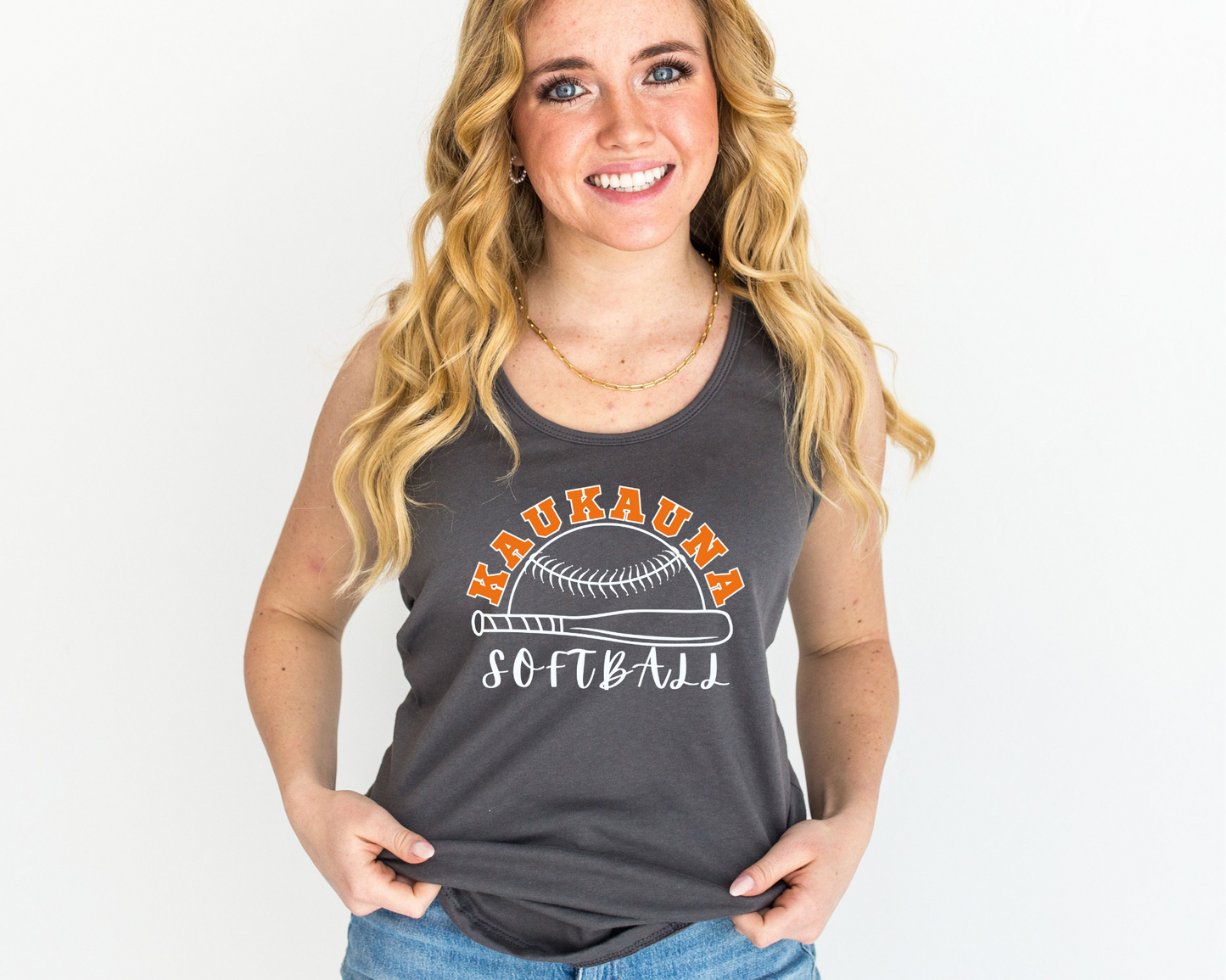 Kaukauna Softball, Half Ball, Women's Racerback Tank