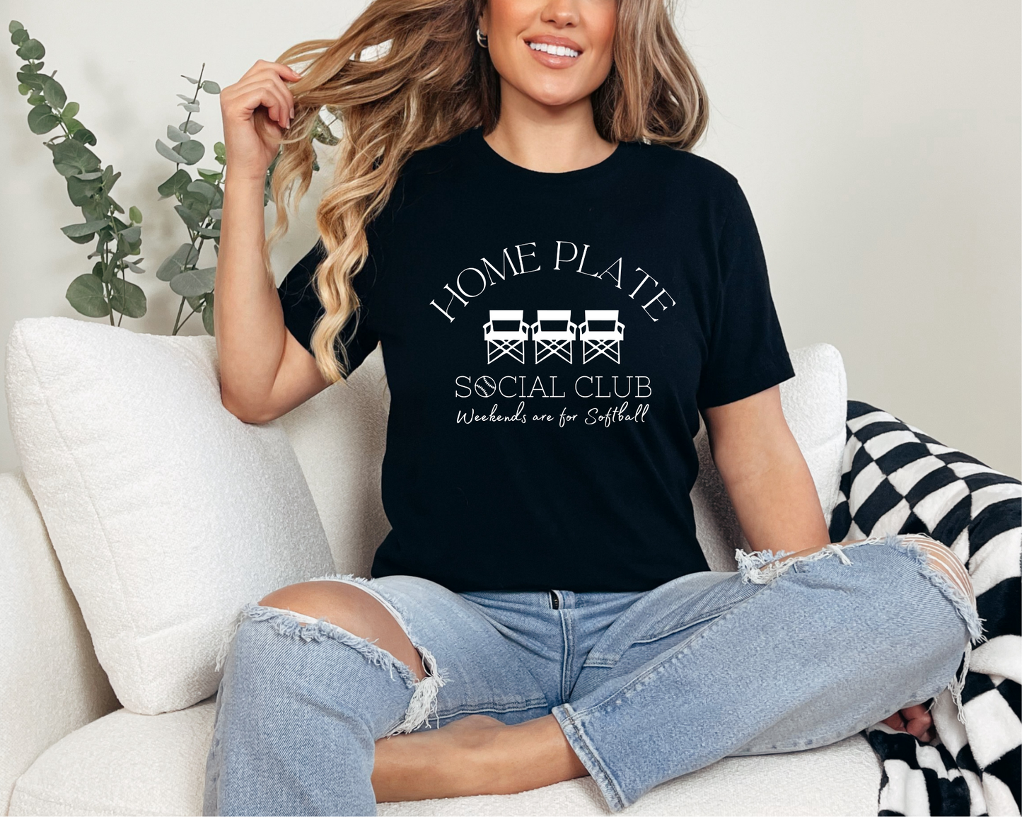 Home Plate Social Club, Softball, Weekends are for Softball, Unisex Bella Tshirt