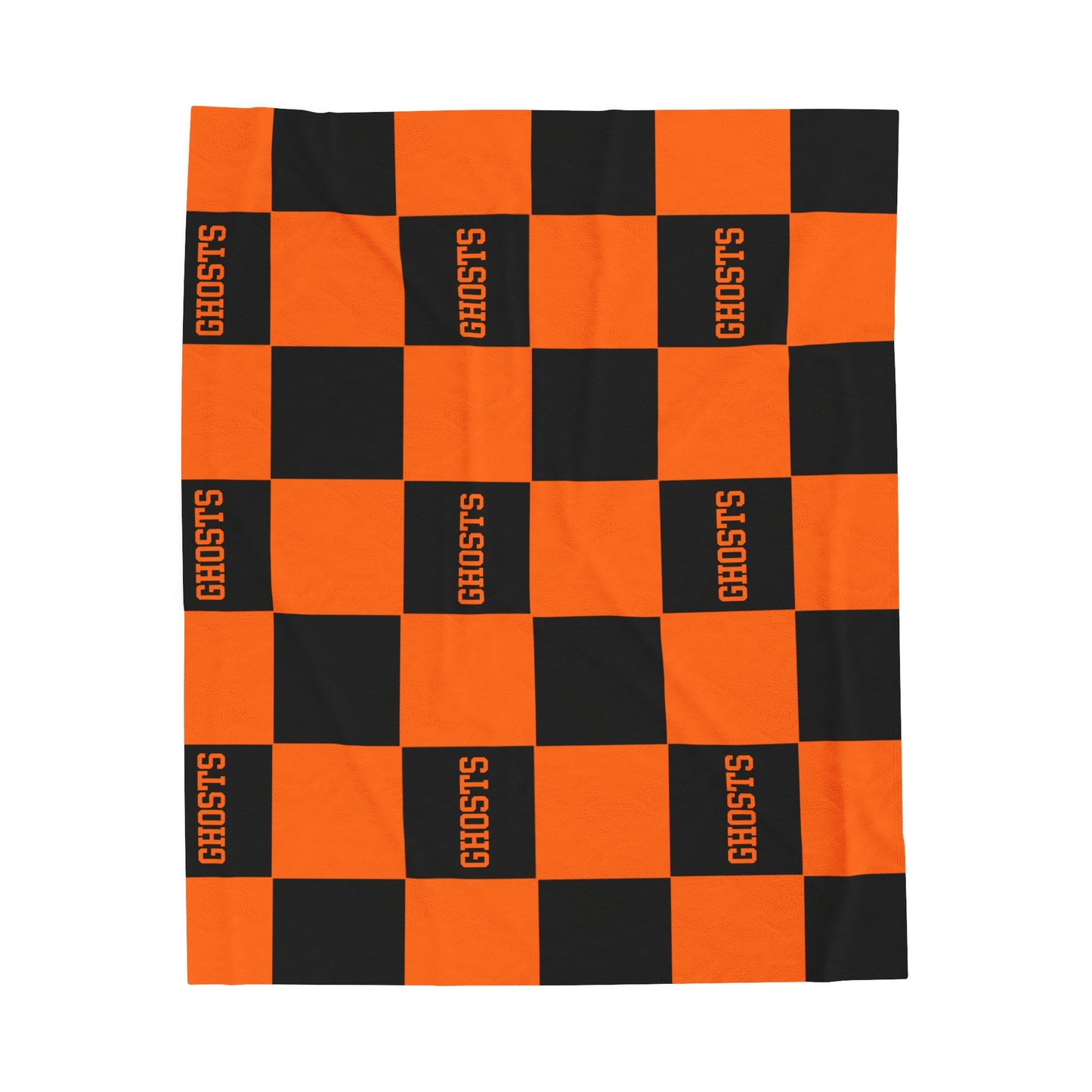 Ghosts Checkered Velveteen Plush Blanket