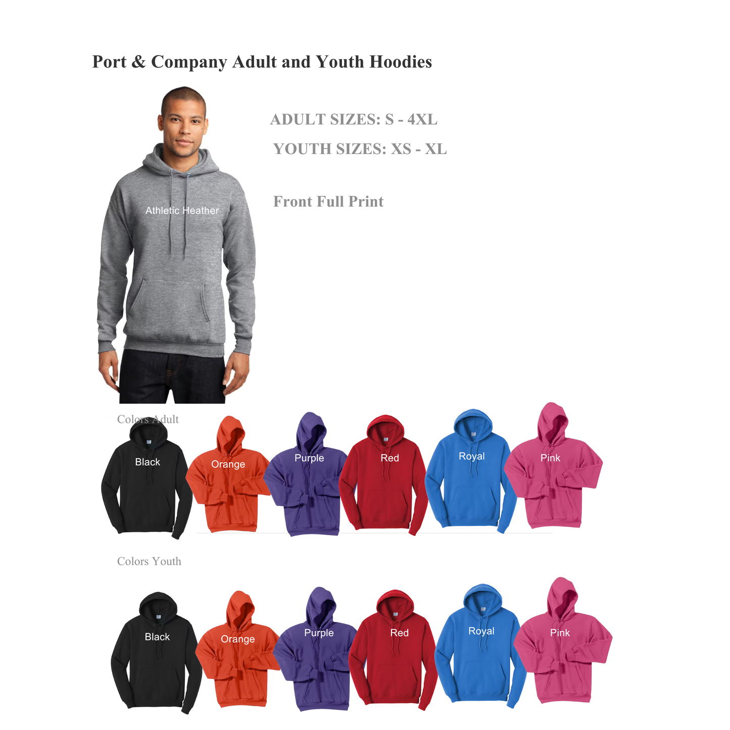 Port & Company Unisex Youth & Adult Hoodie
